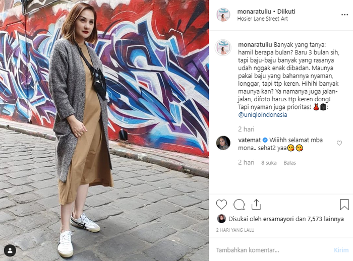 Mona Ratuliu hamil 3 bulan