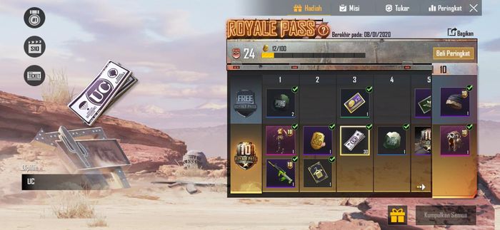 UC Gratis dari misi Elite