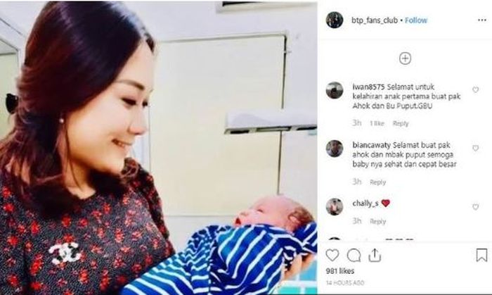 Foto Puput Nastiti Devi menggendong bayi yang menghebohkan publik.