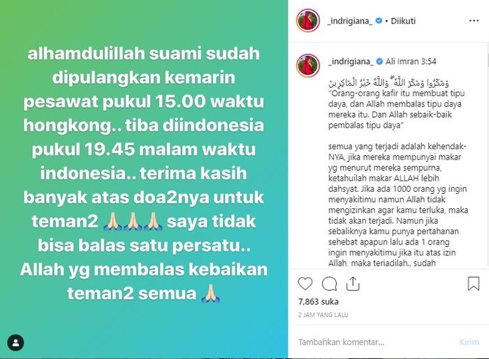 Ustaz Riza Muhammad kembali ke Indonesia