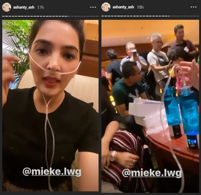 Ashanty pakai oksigen portabel saat di bioskop