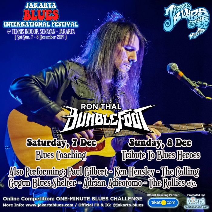 Ron Thal Bumblefoot sambangi JBIF 2019.
Instagram/jakarta.blues