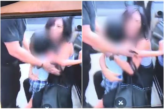 Momen saat Karen Pooroe lemparkan diri ke hadapan mobil suaminya dan bawa lari anaknya.