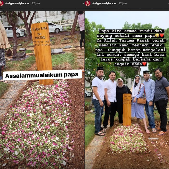 Nindy Ayunda di makam sang ayahInstgaram/nindyparasadyharsono