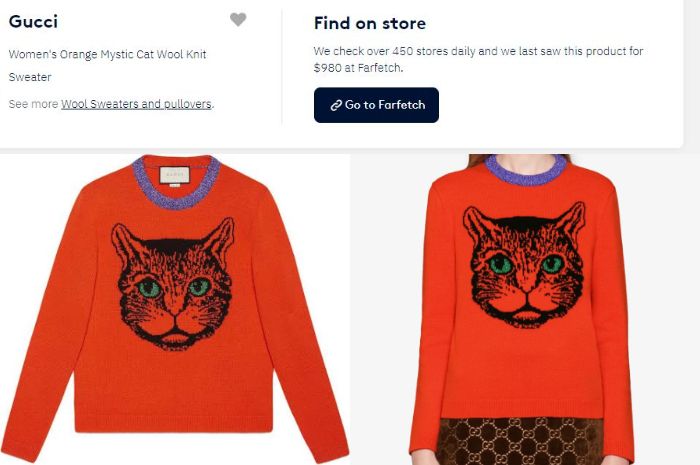 Gucci Mystic Cat Wool Knit Sweater.