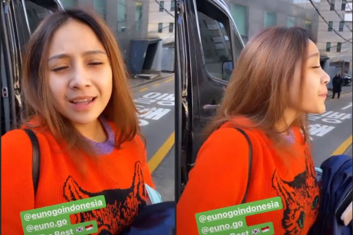Nagita Slavina tampak beda dengan rambut bernuansa warna kecokelatan yang digerai natural