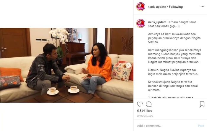 Raffi akui dirinya sempat ingin membuat perjanjian pra nikah dengan Nagita Slavina.