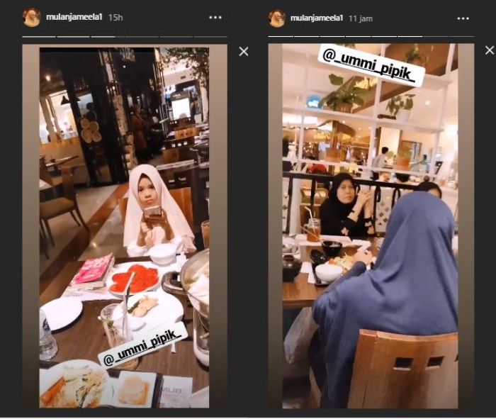 Mulan Jameela dan Umi Pipik turut mengajak buah hatinya