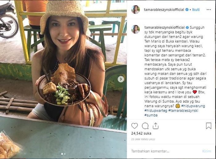 Tamara Bleszynski mengaku senang banyak mendapat dukungan dari warganet