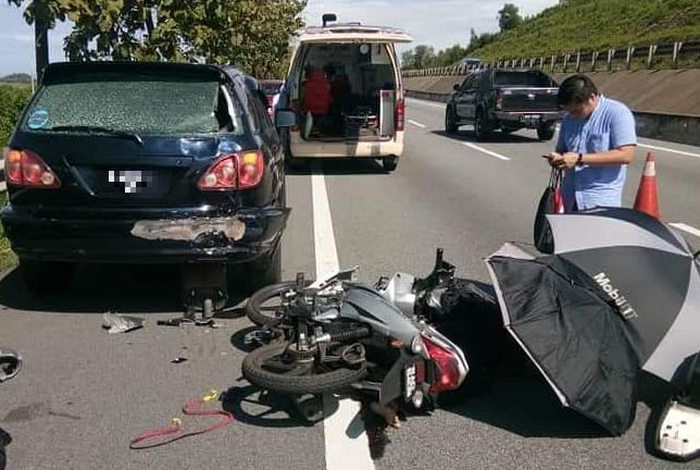 Kondisi motor Aliff Iskandar setelah kecelakaan hebat