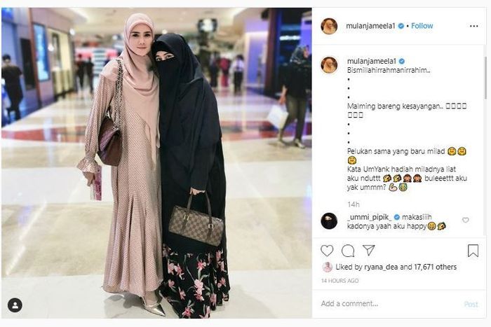 Unggahan Instagram Mulan