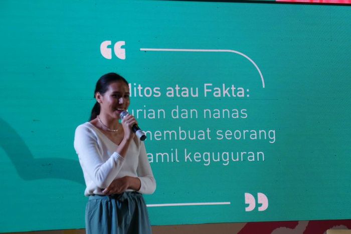 ahli gizi dari multivitamin YOUVIT, Rachel Olsen dalam peluncuran YOUVIT MultiMum di Mal Kota Kasablanka, Jakarta Selatan, Jumat (29/11/2019).