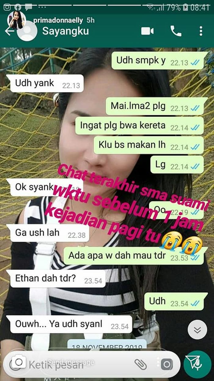 Percakapan terakhir sang istri dengan almarhum suaminya.