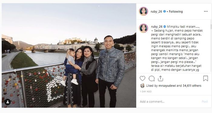 Unggahan Aliya Rajasa yang didatangi Ani Yudhoyono lewat mimpi