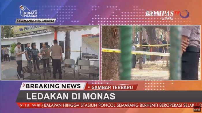 Terjadi ledakan di kawasan Monas, Selasa (3/12/2019) pagi.
