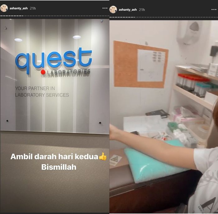 Ashanty menjalani cek laboratorium