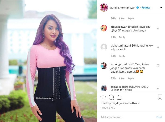 Komentar netizen dalam postingan instagram Aurel Hermansyah