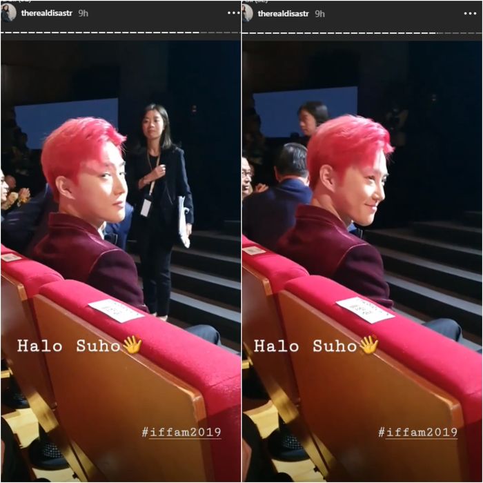 Reaksi Suho saat direkam oleh Dian Sastro