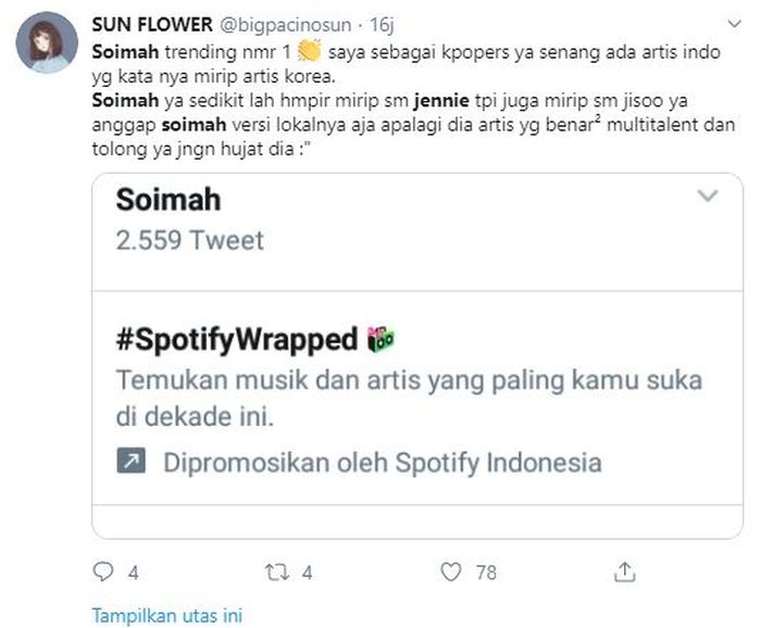 Soimah trending nomor 1 di Twitter