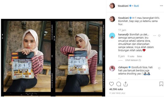 Postingan Tissa pada instagramnya 