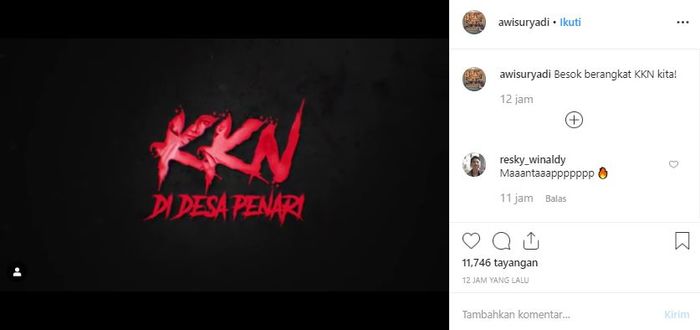 Unggahan taser di Instagram Awi Suryadi