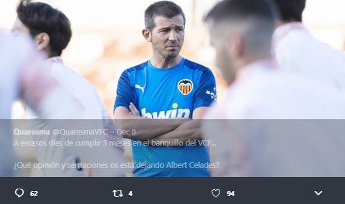 Pelatih Valencia,  Albert Celades.