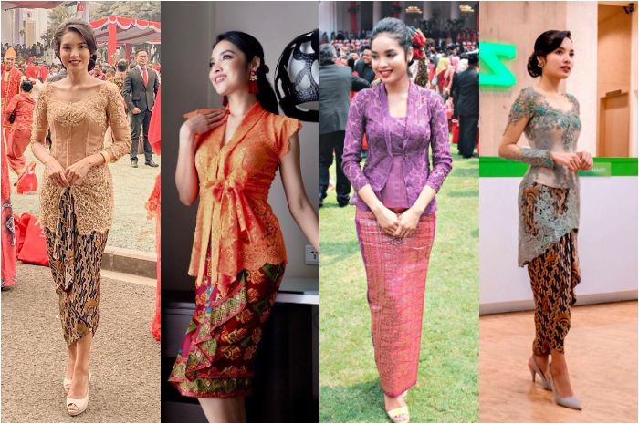 Penampilan Sisi Asih Pramugari Garuda tampil anggun dalam balutan kebaya modern