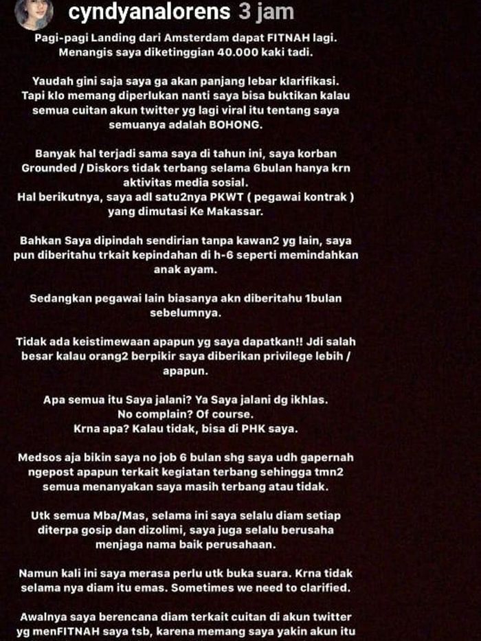 Curahan hati Cyndyana Lorens