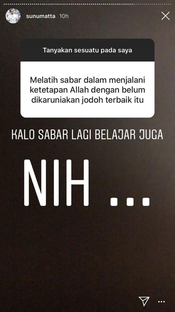 Jawaban Sunu soal jodoh
