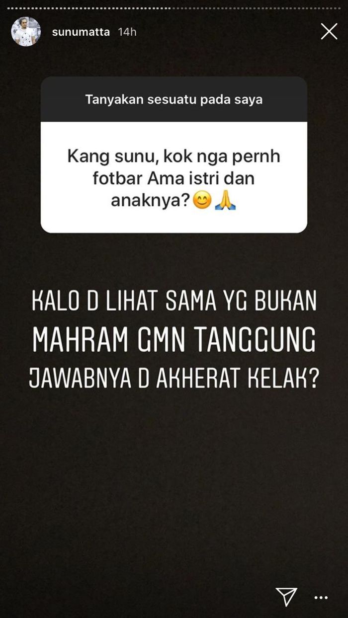 Jawaban Sunu soal rumah tangganya