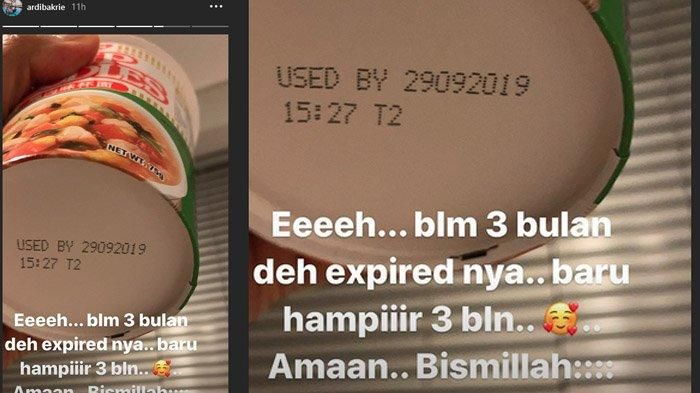 Tanggal kadaluwarsa mie instan yang dimakan Ardi Bakrie