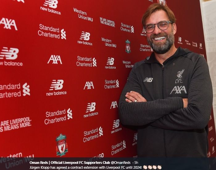 Pelatih Liverpool, Juergen Klopp, resmi menandatangani kontrak baru berdurasi lima tahun.