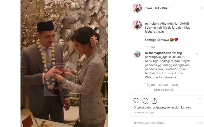 Cut Tari dan Richarad Kevin sah jadi suami-istri