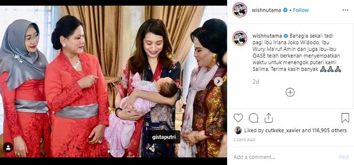 Ibu Iriana Jokowi tampil elegan dengan kebaya pada saat menjenguk anak Wishnutama.