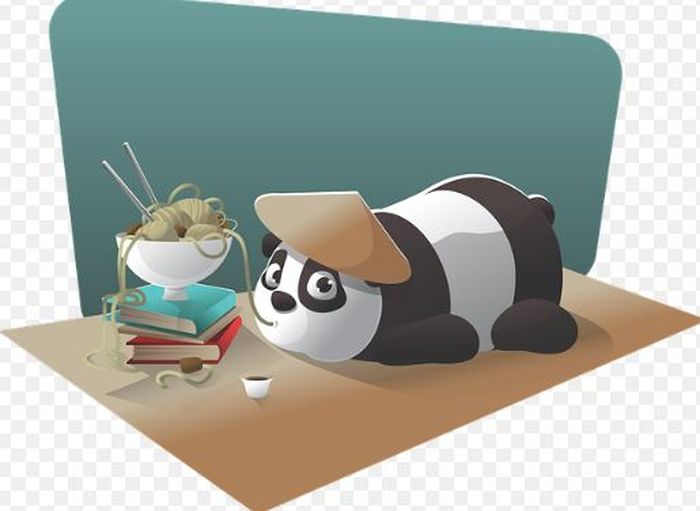 ilustrasi makan sambil tiduran
