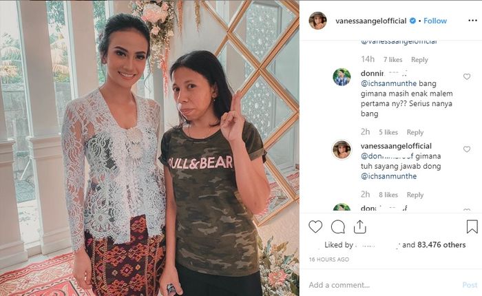Jawaban Vanessa Angel saat disinggung soal malam pertama