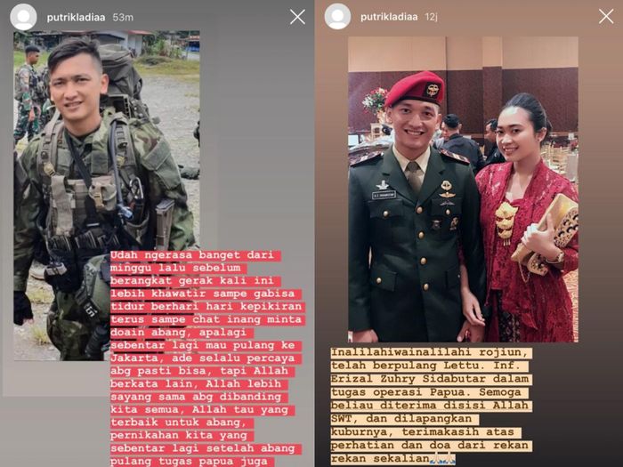 Lettu Inf Erizal Zuhri Sidabutar gugur dalam peristiwa baku tembak dengan KKB Papua.