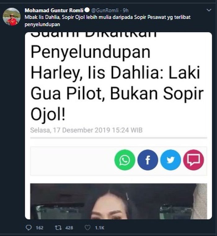 Tanggapan politisi PSI soal Iis Dahlia yang bandingkan pilot dengan ojol
