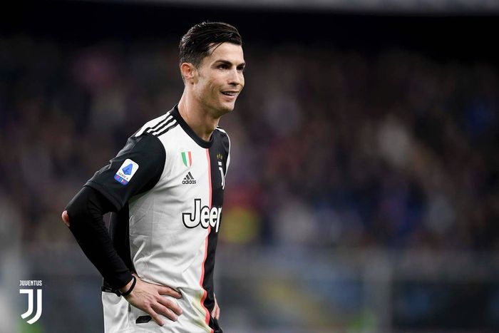 Ekspresi megabintang Juventus, Cristiano Ronaldo, dalam laga Liga Italia melawan Sampdoria di Stadion Luigi Ferraris, Rabu (18/12/2019).