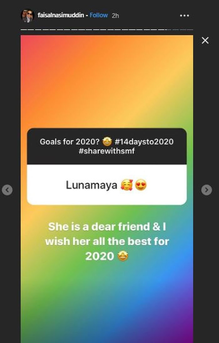 Unggahan Faisal Nasimuddin di Insta Story