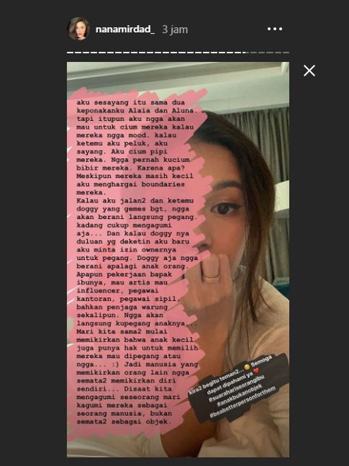 Postingan Nana Mirdad