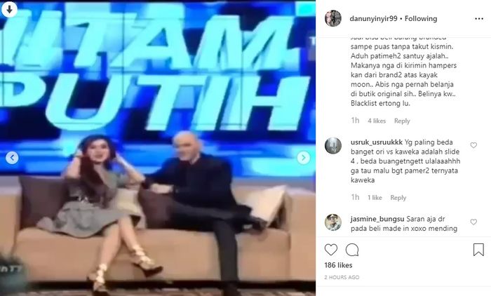 Cuplikan Syahrini saat ditanya perihal barang-barang mewah miliknya.