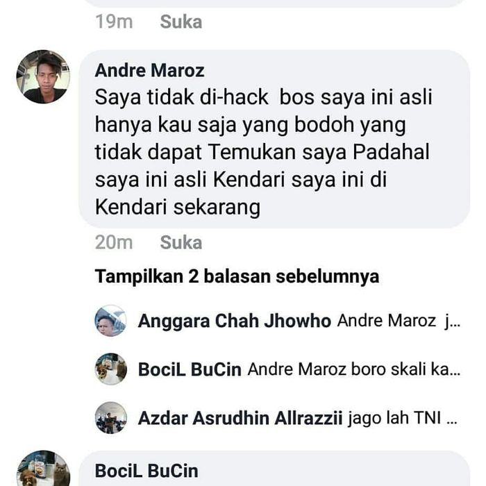 Portingan akun Facebook Andhre Marozz