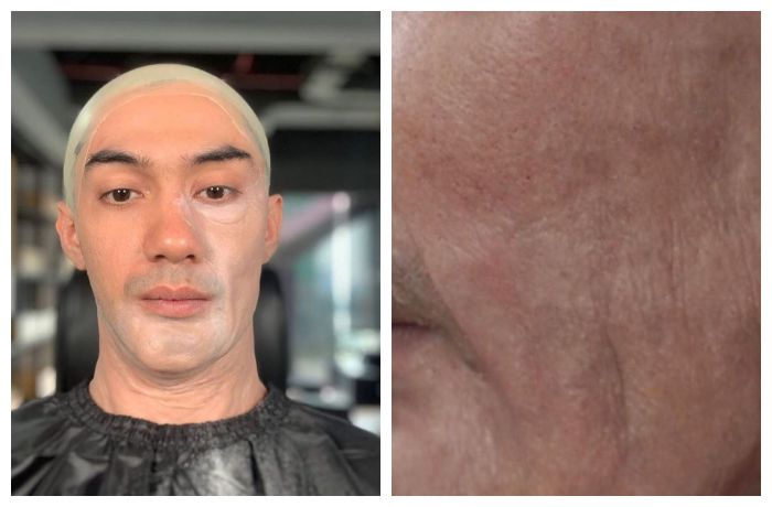 Penampakan Reza Rahadian di awal pemasangan makeup prostetik  