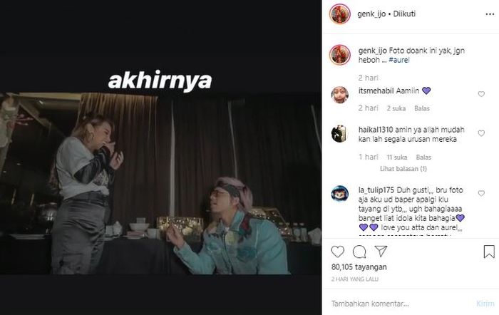 Aurel Hermansyah di lamar Atta Halilintar.