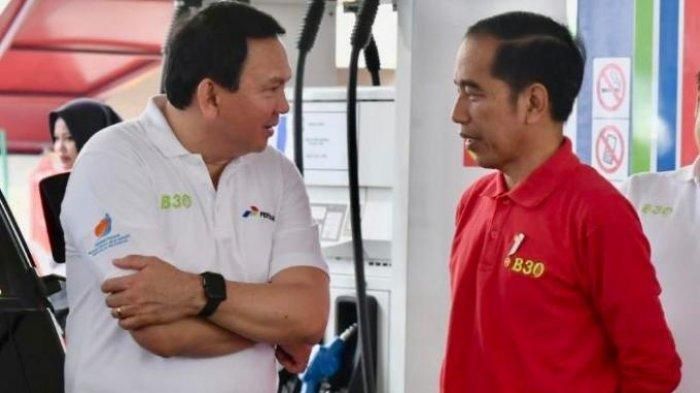 Komisaris Utama Pertamina, Basuki Tjahaja Purnama dan Presiden Jokowi saat meresmikan program B30, (23/12/2019).