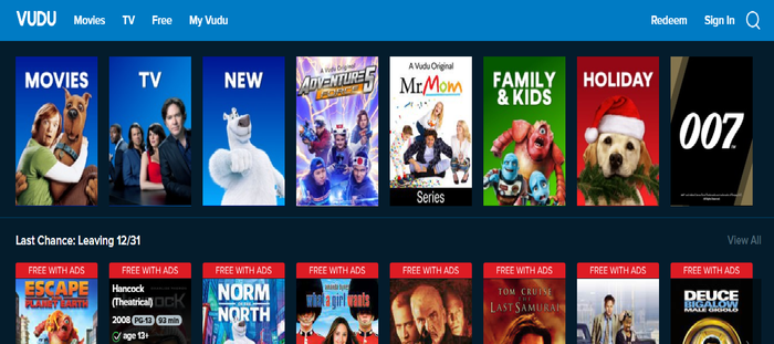 Tampilan website Vudu