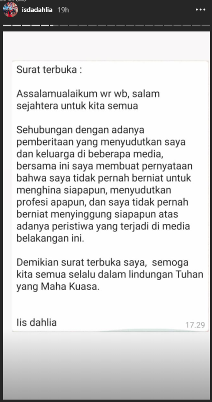 Surat Terbuka Iis Dahlia untuk driver ojol