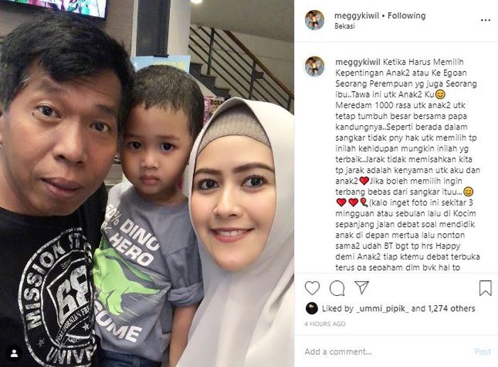 
Meggy curhat di Instagram Tangkap layar Instagram @meggykiwil