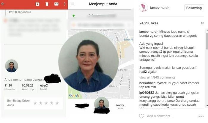 Artis Darty Manulang jadi sopir ojol